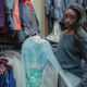 Biles shows off the teal leotard she and her teammates wore in tribute to fellow survivors of sexual abuse and assault in ‘Simone vs Herself.’